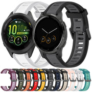 For Garmin Forerunner 265S Music 18mm Two Color Textured Silicone Watch Band(Grey+Black)