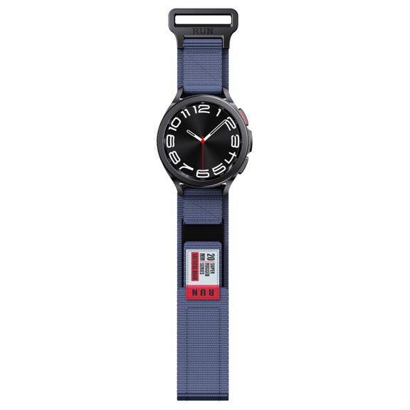 20mm Two Color Nylon Canvas Hook And Loop Fastener Watch Band(Blue+Red)