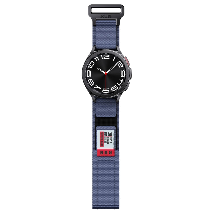 20mm Two Color Nylon Canvas Hook And Loop Fastener Watch Band(Blue+Red)