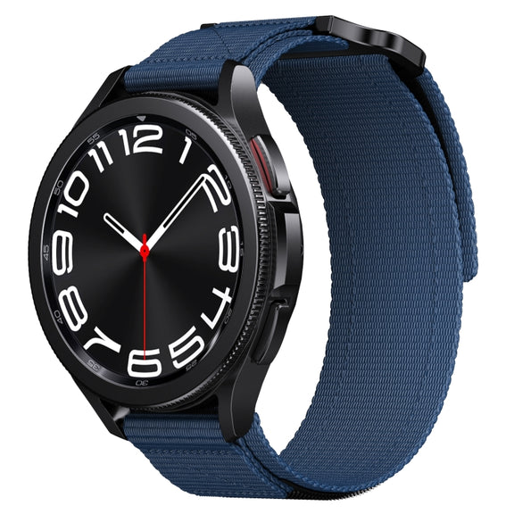 20mm Two Color Nylon Canvas Hook And Loop Fastener Watch Band(Blue+Red)