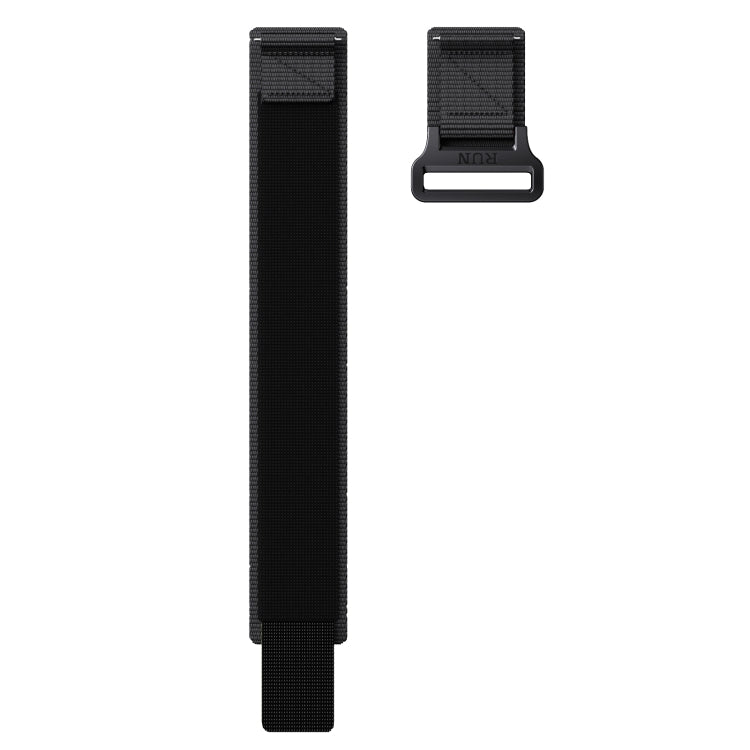 22mm Two Color Nylon Canvas Hook And Loop Fastener Watch Band(Black+Red)