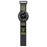 22mm Two Color Nylon Canvas Hook And Loop Fastener Watch Band(Black+Green)