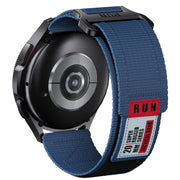 22mm Two Color Nylon Canvas Hook And Loop Fastener Watch Band(Blue+Red)