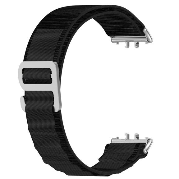 For Samsung Galaxy Fit 3 Nylon Canvas Watch Band(Black)