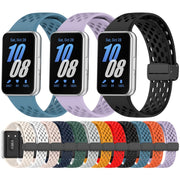 For Samsung Galaxy Fit 3 Hole Style Magnetic Folding Buckle Silicone Watch Band(Light Gray)