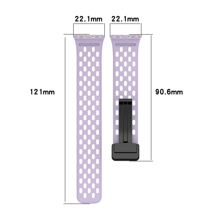 For Samsung Galaxy Fit 3 Hole Style Magnetic Folding Buckle Silicone Watch Band(Light Gray)