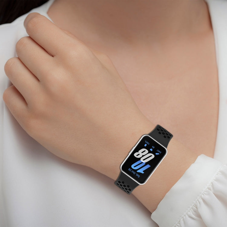For Samsung Galaxy Fit 3 Hole Style Magnetic Folding Buckle Silicone Watch Band(Light Gray)