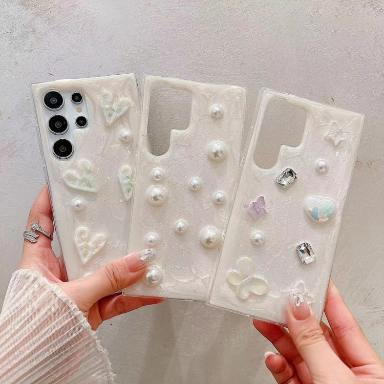 For Samsung Galaxy S25 Ultra 5G Cream Gum Decoden TPU Phone Case(Butterfly)