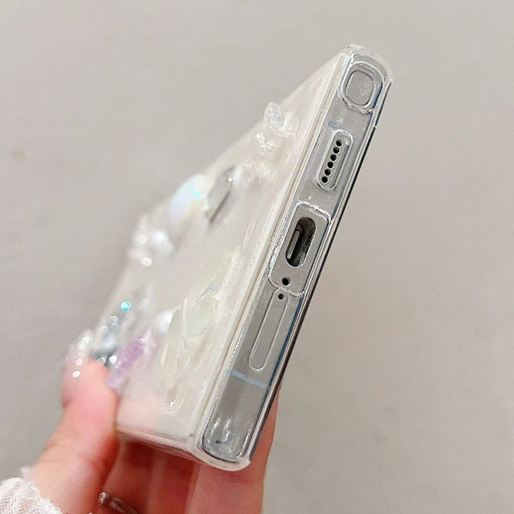 For Samsung Galaxy S25 Ultra 5G Cream Gum Decoden TPU Phone Case(Butterfly)