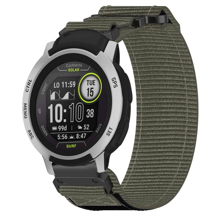 For Garmin Instinct 22mm Nylon Hook And Loop Fastener Watch Band(Grey)