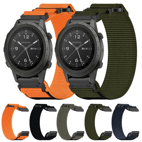 For Garmin Forerunner 945 22mm Nylon Hook And Loop Fastener Watch Band(Grey)