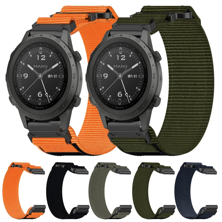 For Garmin Fenix 6 22mm Nylon Hook And Loop Fastener Watch Band(Blue)
