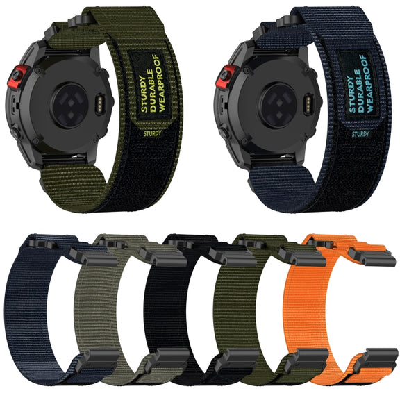 For Garmin Instinct 22mm Nylon Hook And Loop Fastener Watch Band(Orange)