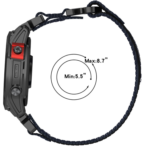 For Garmin Instinct 22mm Nylon Hook And Loop Fastener Watch Band(Blue)