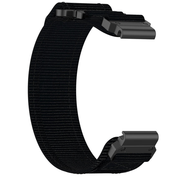 For Garmin Descent MK 2 26mm Nylon Hook And Loop Fastener Watch Band(Black)