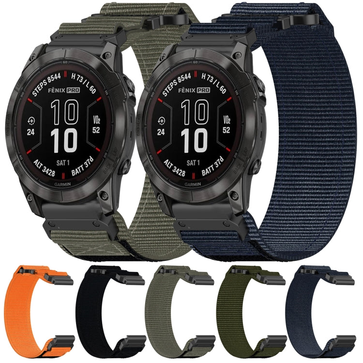 For Garmin Enduro 2 26mm Nylon Hook And Loop Fastener Watch Band(Black)