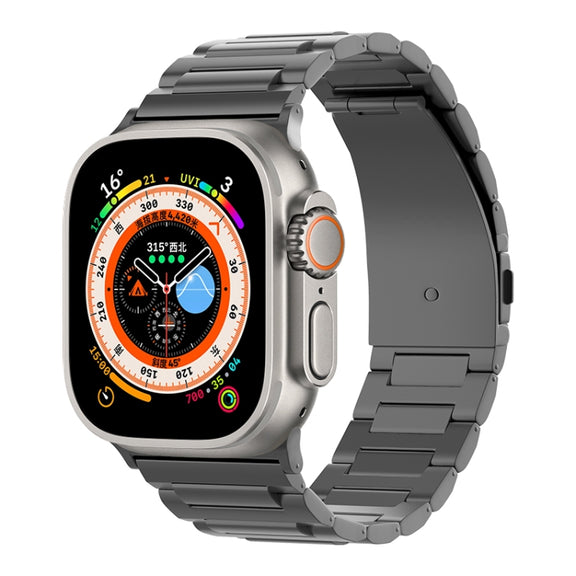 For Apple Watch Series 9 45mm I-Shaped Titanium Watch Band(Black)