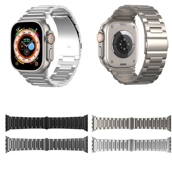 For Apple Watch SE 2022 44mm I-Shaped Titanium Watch Band(Grey)