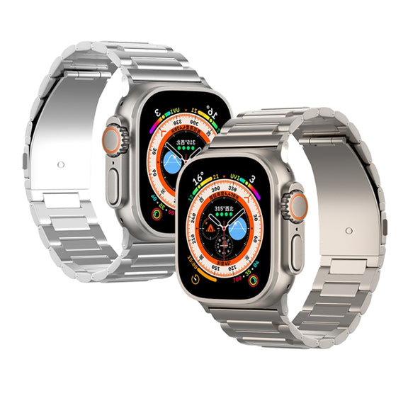 For Apple Watch Series 7 45mm I-Shaped Titanium Watch Band(Black)