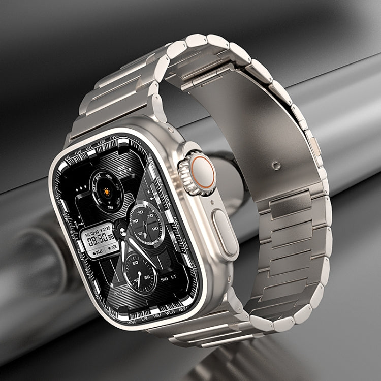 For Apple Watch Series 8 45mm I-Shaped Titanium Watch Band(Titanium)