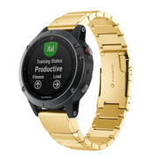 For Garmin Fenix 6S Tortoise Shell 20mm Stainless Steel Watch Band(Gold)