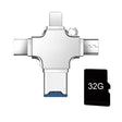4 in 1 USB-C / Type-C  USB 2.0 + Micro USB + 8 Pin Adapter TF Card Reader, Memory Card:32GB(Sliver) - U Disk & Card Reader by PMC TechLife | Online Shopping South Africa | PMC TechLife | Buy Now Pay Later Mobicred