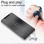 4 in 1 USB-C / Type-C  USB 2.0 + Micro USB + 8 Pin Adapter TF Card Reader, Memory Card:16GB(Sliver)