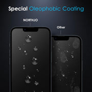 For iPhone 16e NORTHJO A++ 28 Degree Privacy Full Glue Silk Printing Tempered Glass Film