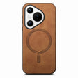 For Huawei  Pura 70 Solid Color Retro Magsafe PU Back Cover Phone Case(Brown) - Huawei Cases by PMC Jewellery | Online Shopping South Africa | PMC Jewellery | Buy Now Pay Later Mobicred