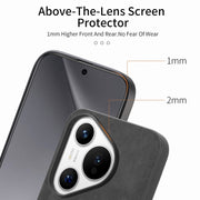 For Huawei  Pura 70 Solid Color Retro Magsafe PU Back Cover Phone Case(Black)