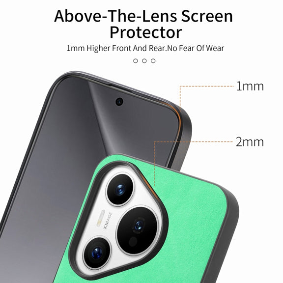 For Huawei Pura 70 Pro+ Solid Color Retro Magsafe PU Back Cover Phone Case(Green)