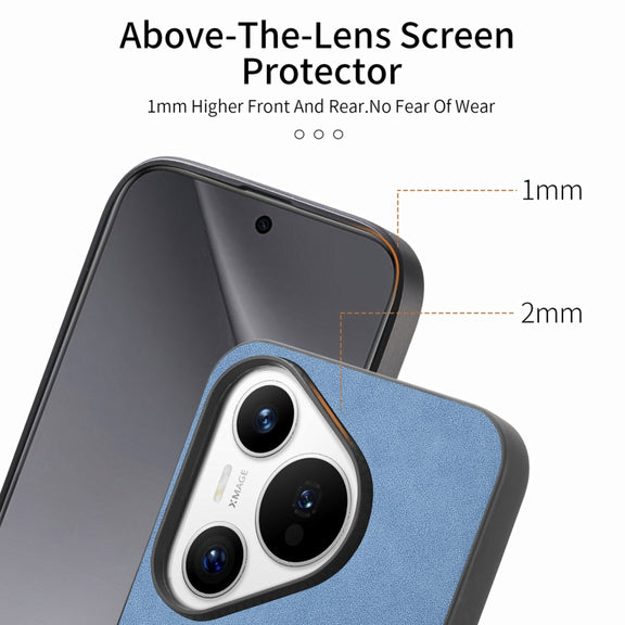 For Huawei Pura 70 Pro+ Solid Color Retro Magsafe PU Back Cover Phone Case(Blue)
