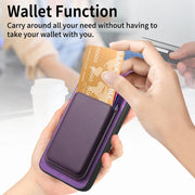 For Samsung Galaxy S25 5G Retro Magsafe Card Bag PU Back Cover Phone Case(Purple)