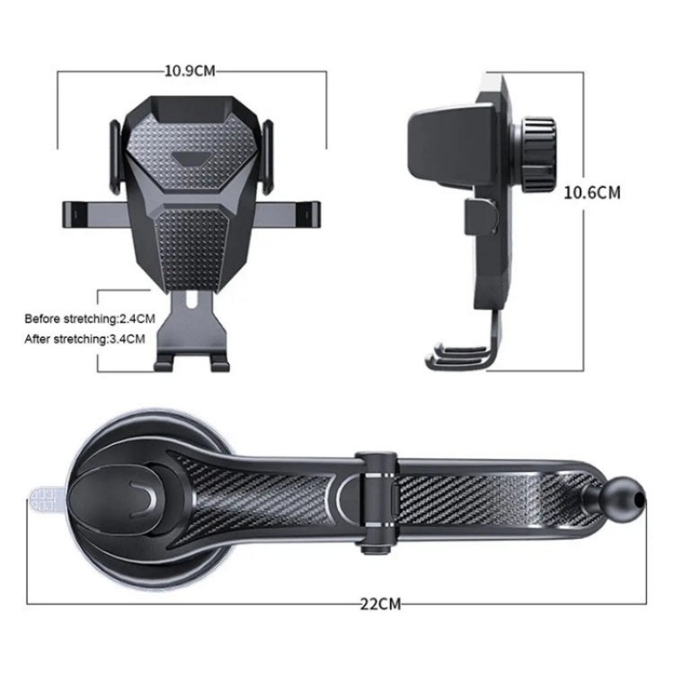 ES25 Nano Silicone Suction Cup Mount Car Dashboard / Windshield Phone Holder