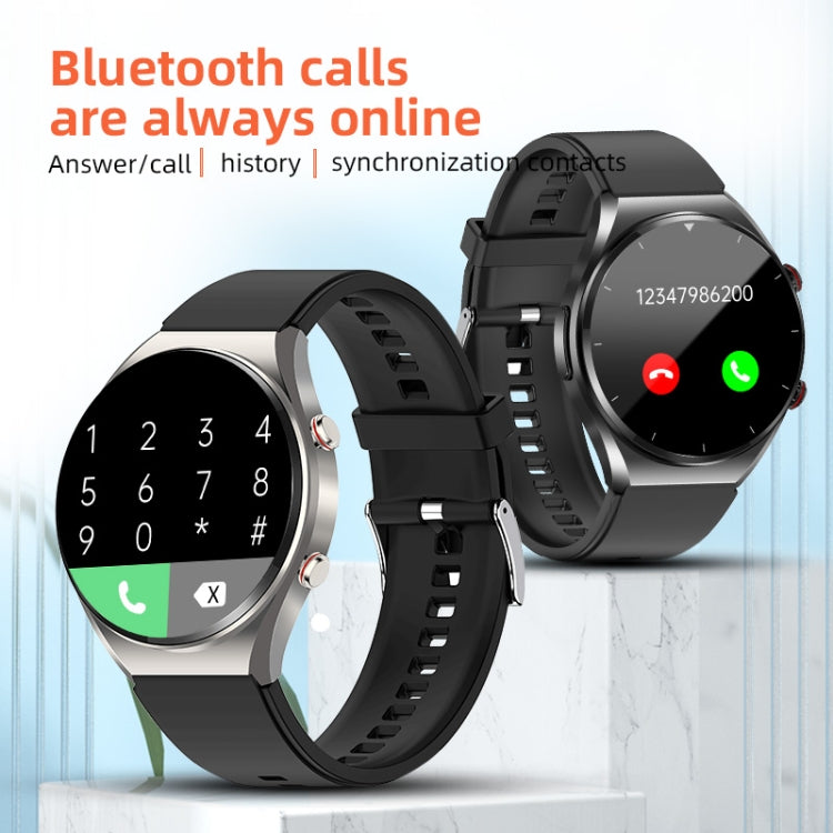 E09 Pro 1.32 inch Color Screen Smart Watch, Support Bluetooth Call / ECG Electrocardiogram(Silver)