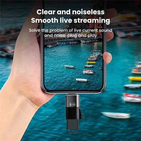 JS-09 Mini USB-C / Type-C to 8 Pin OTG Wireless Microphone Converter