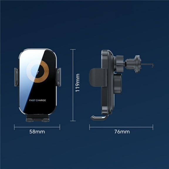 X12 Car Air Vent Touch Sensing Wireless Phone Charger Holder(Black)