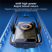 X11s 66W High Power Transparent Car Wireless Charger Phone Bracket(Silver)