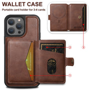 For iPhone 16 Suteni M1 Oil Wax MagSafe Detachable Horizontal Card Bag Phone Case(Black)