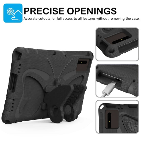 For Samsung Galaxy Tab S9 FE X510 Butterfly Bracket EVA Shockproof Tablet Case(Black)