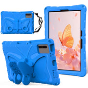 For Samsung Galaxy Tab S9 FE X510 Butterfly Bracket EVA Shockproof Tablet Case(Blue)