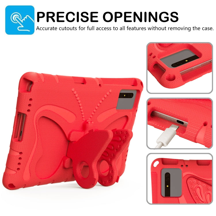 For Samsung Galaxy Tab S9 11 X710 Butterfly Bracket EVA Shockproof Tablet Case(Red)
