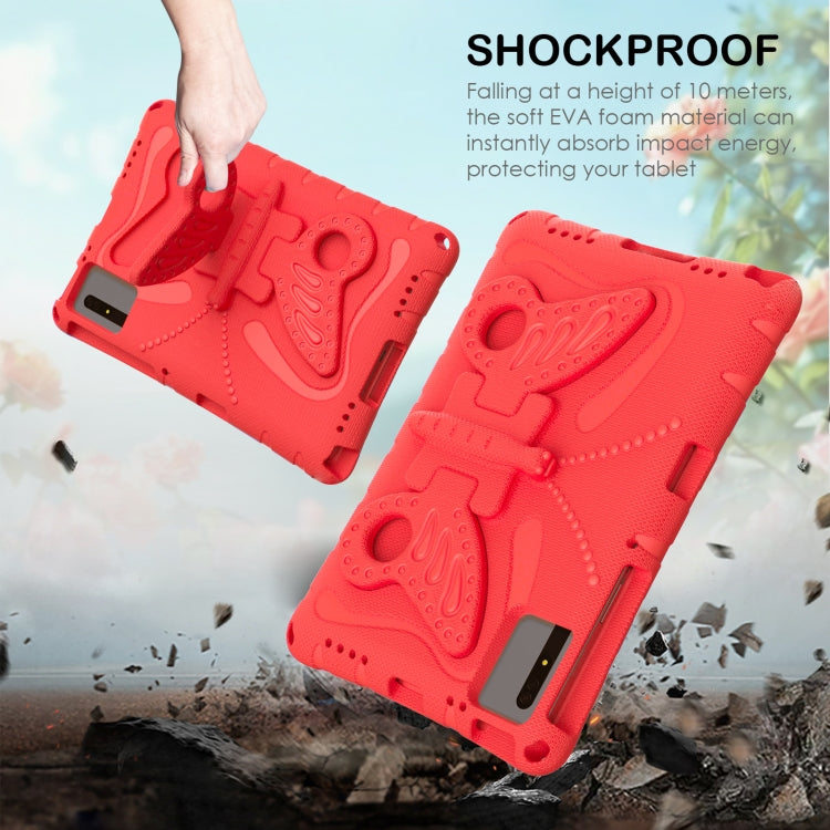 For Samsung Galaxy Tab S9 11 X710 Butterfly Bracket EVA Shockproof Tablet Case(Red)