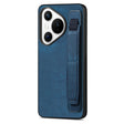 For Huawei Pura 70 Retro Wristband Holder Leather Back Phone Case(Blue) - Huawei Cases by PMC Jewellery | Online Shopping South Africa | PMC Jewellery | Buy Now Pay Later Mobicred
