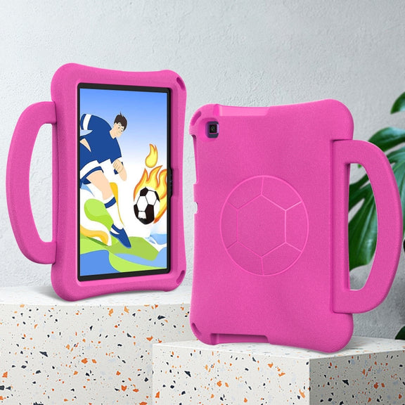 For Lenovo Tab M10 3rd Gen TB-328FU/XU  Handle Football Shaped EVA Shockproof Tablet Case(RoseRed)