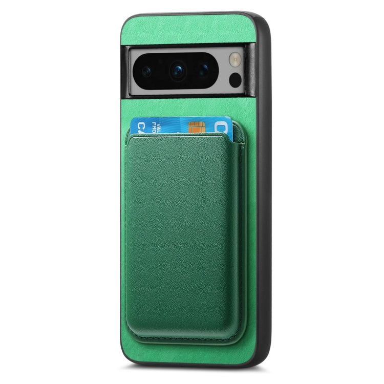 For Google Pixel 9 Retro Magsafe Card Bag PU Back Cover Phone Case(Green)