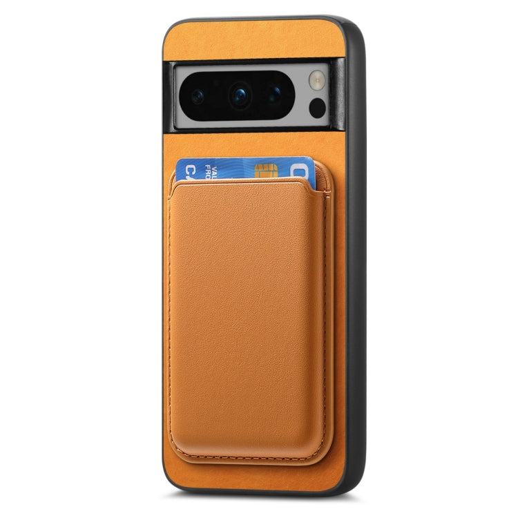 For Google Pixel 9 Pro Retro Magsafe Card Bag PU Back Cover Phone Case(Yellow)