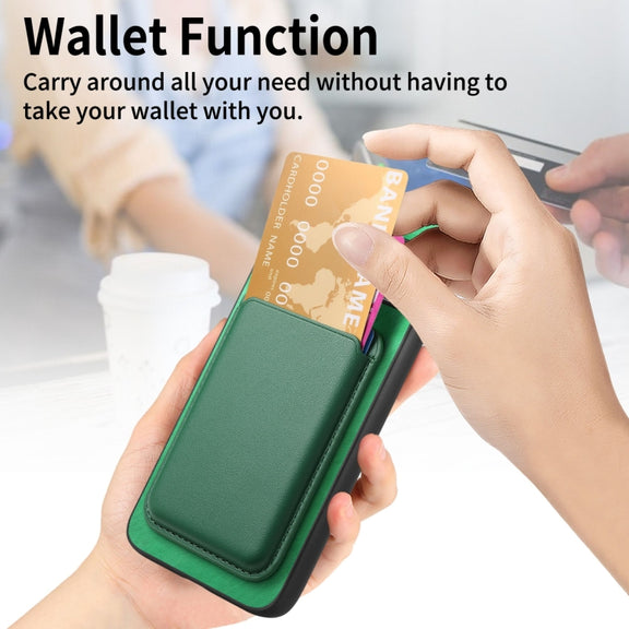 For Google Pixel 9 Pro Retro Magsafe Card Bag PU Back Cover Phone Case(Green)