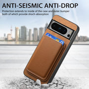 For Google Pixel 9 Pro Retro Magsafe Card Bag PU Back Cover Phone Case(Brown)