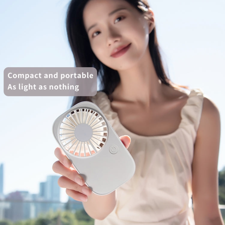 F11 Portable Rechargeable Hanging Neck Fan Cooling Handheld Fan 3 Speeds Desk Fan(White)